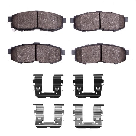 Dynamic Friction Co 3000 Ceramic Brake Pads and Hardware Kit, Low Dust, Low Copper Ceramic, 100% Asbestos-free, Rear 1310-1073-01